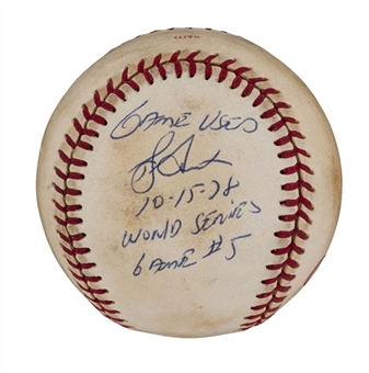 1978 World Series Game Used Baseball Signed and Inscribed By MVP Bucky Dent (JSA/MEARS)